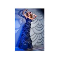 Tony Bowls Evenings Navy Pleated Fan Formal Dress TBE21286 - Brand Prom Dresses|Beaded Evening Dress