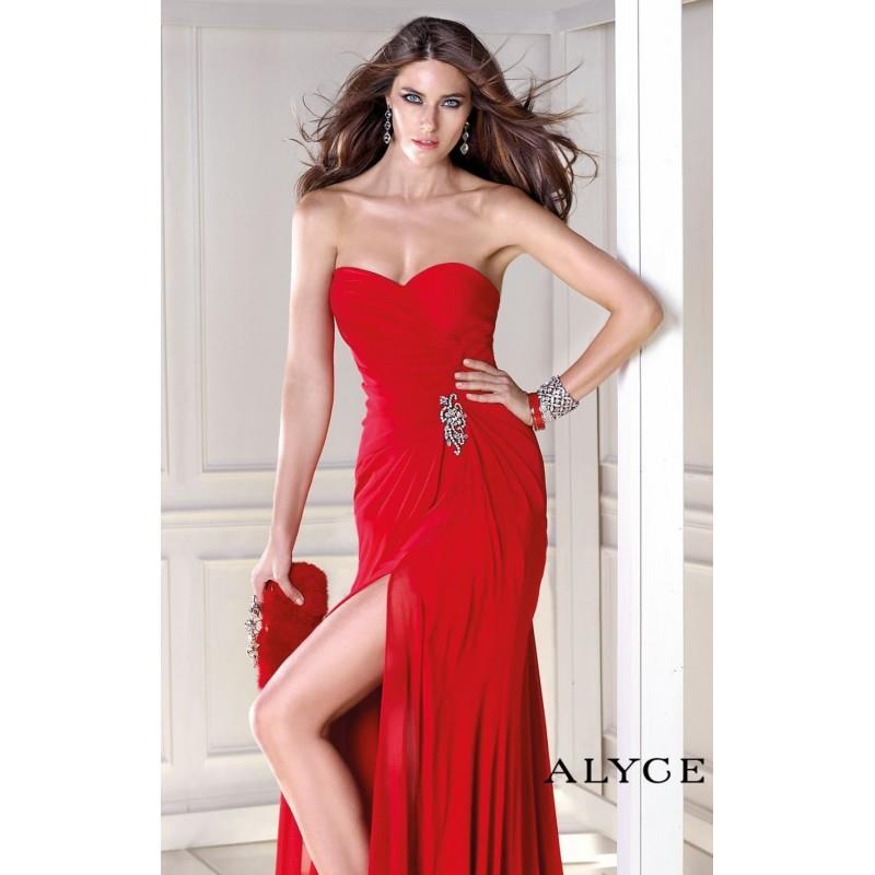 My Stuff, Red Strapless Beaded Gown by Alyce BDazzle - Color Your Classy Wardrobe