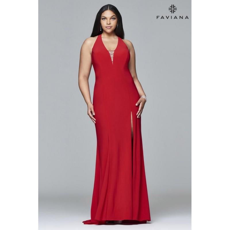 My Stuff, Faviana Curve 9402 Deep V Plus Size Dress - Brand Prom Dresses|Beaded Evening Dresses|Char