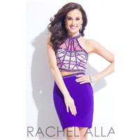 Purple Two-Piece Jersey Dress by Rachel Allan Short - Color Your Classy Wardrobe
