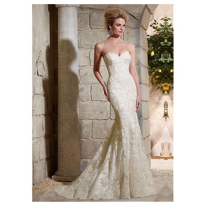 My Stuff, Elegant Tulle Sweetheart Neckline Mermaid Wedding Dress With Beaded Lace Appliques - overp