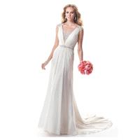 Charming Chiffon & Tulle A-line Scoop Neckline Natural Waistline Wedding Dress - overpinks.com