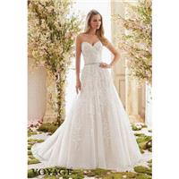 Voyage by Mori Lee 6834 Strapless Lace A-Line Wedding Dress - Crazy Sale Bridal Dresses|Special Wedd