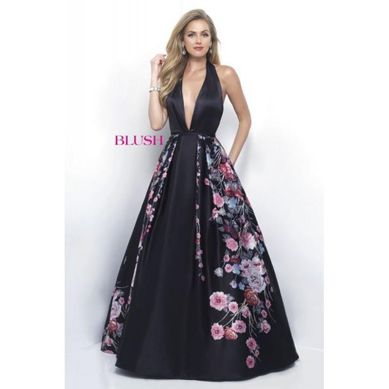 My Stuff, Blush Ballgown 5613 Prom Dress - A Line, Ball Gown Long Blush Prom Halter, V Neck Dress -