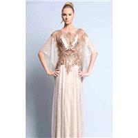 Beige/Bronze Embellished Gown by Beside Couture by GEMY - Color Your Classy Wardrobe