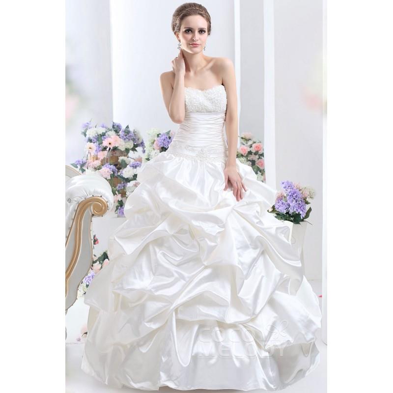 wedding, Glamour Princess Sweetheart Chapel Train Taffeta Wedding Dress CWLT130FA - Top Designer Wed