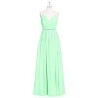 Mint_green Azazie Donna - Floor Length Illusion Halter Chiffon - Cheap Gorgeous Bridesmaids Store