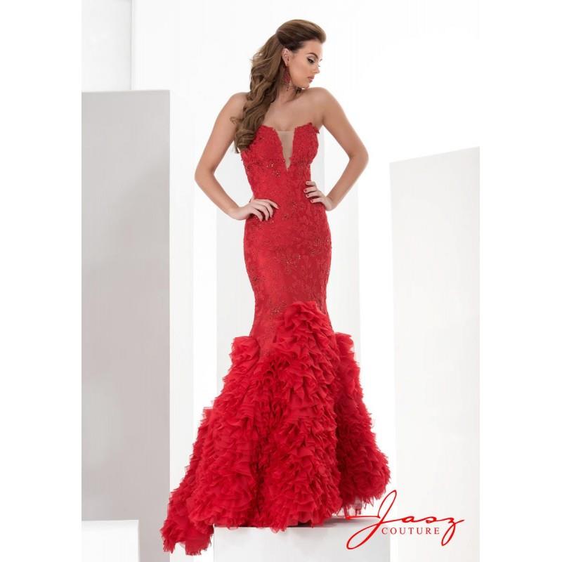 My Stuff, Jasz Couture 5608 Mermaid Dress with Ruffles - Brand Prom Dresses|Beaded Evening Dresses|C