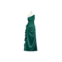 Peacock Azazie Kamila - Floor Length Side Zip One Shoulder Charmeuse Dress - Cheap Gorgeous Bridesma