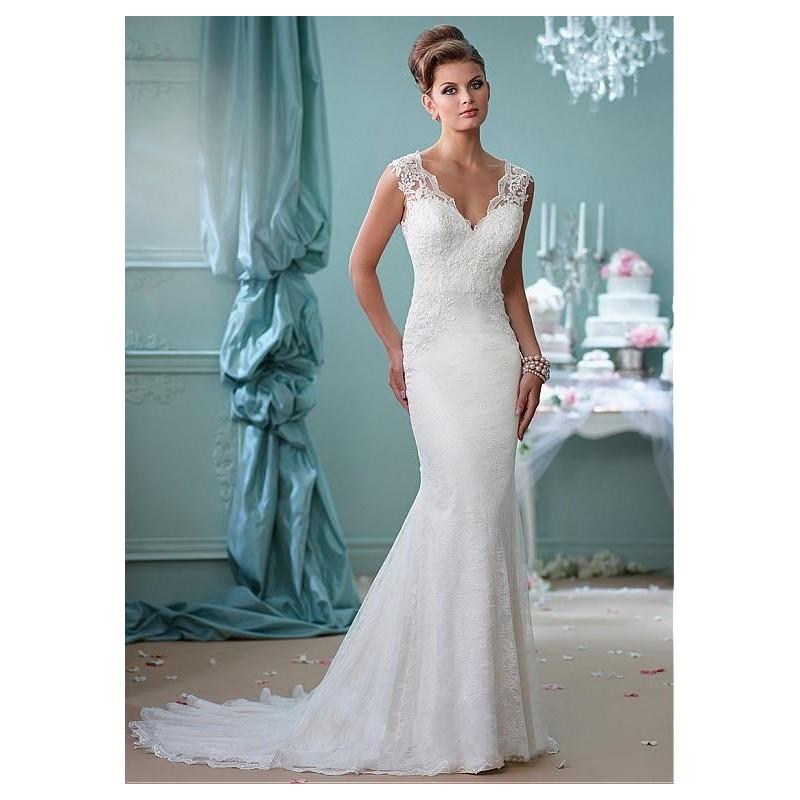 My Stuff, Fabulous Lace & Tulle V-neck Neckline Mermaid Wedding Dresses with Lace Appliques - overpi