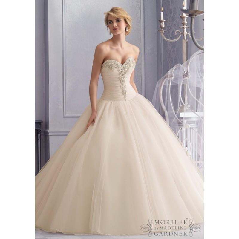 My Stuff, Mori Lee 2677 Strapless Drop Waist Ball Gown Wedding Dress - Crazy Sale Bridal Dresses|Spe