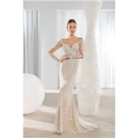 Style 635 by Ultra Sophisticates by Demetrios - Lace Chapel Length Illusion Sheath Long sleeve Floor
