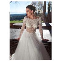 Brilliant Tulle Bateau Neckline A-line See-Through Wedding Dresses with Beaded Embroidery - overpink