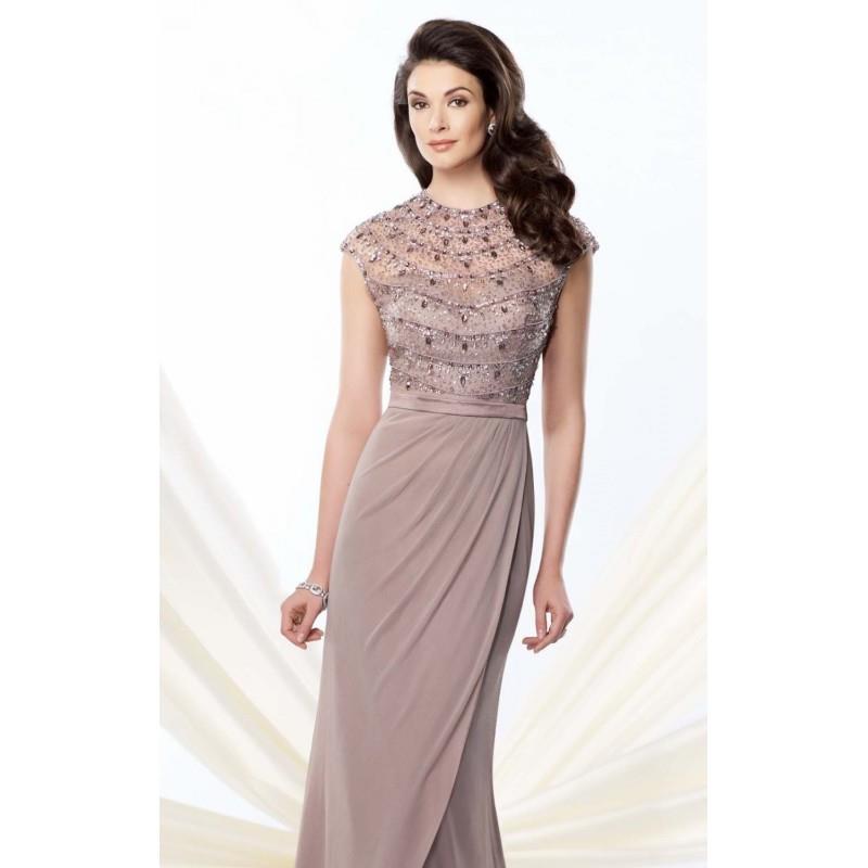 wedding, Mink Chiffon Evening Gown by Mon Cheri Montage - Color Your Classy Wardrobe