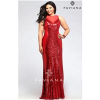 Gold/Black Faviana 9357 - Plus Size Sequin Dress - Customize Your Prom Dress