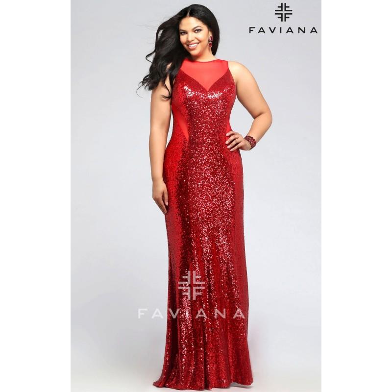 My Stuff, Gold/Black Faviana 9357 - Plus Size Sequin Dress - Customize Your Prom Dress
