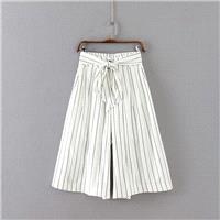 Must-have Oversized Vogue Banded Waist Stripped Wide Leg Pant Casual Trouser Belt - beenono.com