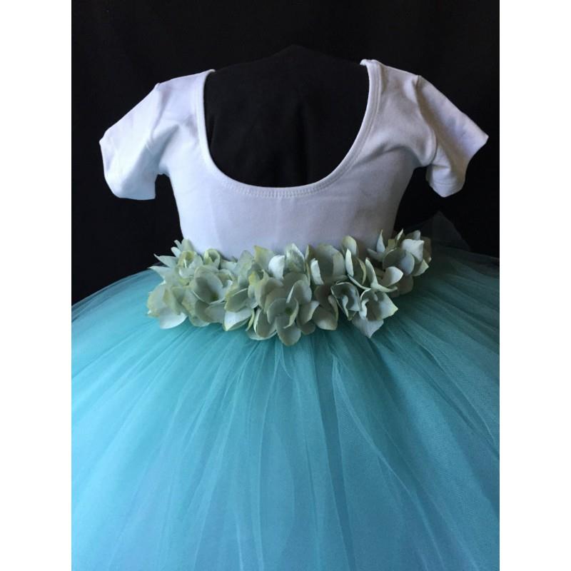My Stuff, Aqua Flower Girl Dress - Hand-made Beautiful Dresses|Unique Design Clothing