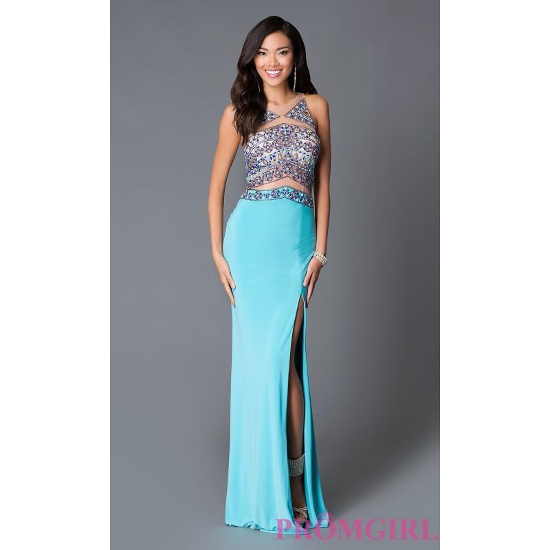 My Stuff, Sleeveless Aqua Blue Jersey Prom Dress from JVN by Jovani - Brand Prom Dresses|Beaded Even