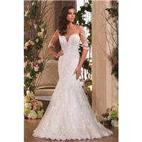 Style F171061 by Jasmine Collection - Ivory  White Lace  Tulle Illusion back Floor Wedding Dresses -