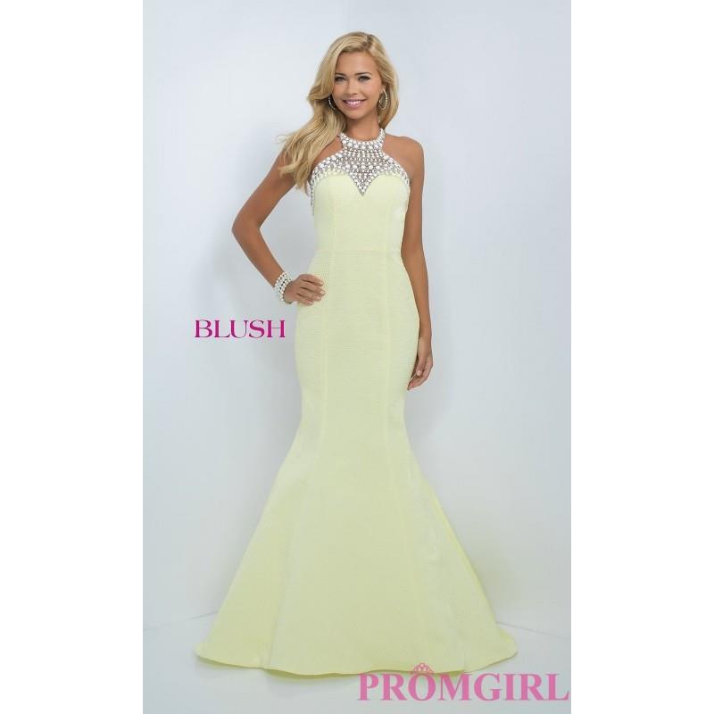 My Stuff, Long Open Back Mermaid Style Prom Dress by Blush - Brand Prom Dresses|Beaded Evening Dress