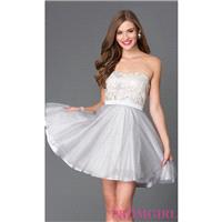 Short Strapless Homecoming Dress 7535-1 - Brand Prom Dresses|Beaded Evening Dresses|Unique Dresses F