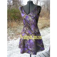 SHORT CAMO Bridesmaid Sleeveless V-neck  GREAT for plus sizes Available in fourteen colors - Hand-ma