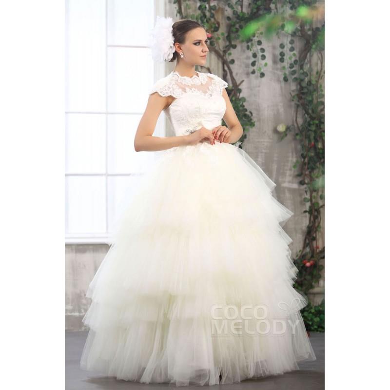 My Stuff, Fantastic Ball Gown Illusion Neckline Floor Length Tulle Wedding Dress CWXF13003 - Top Des