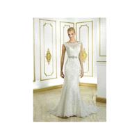 Vestido de novia de Cosmobella Modelo 7691 - 2015 Evasé Barco Vestido - Tienda nupcial con estilo de