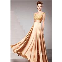 Luxurious Sheath-Column Bateau Floor Length Evening Dress with Beading COSF14045 - Top Designer Wedd