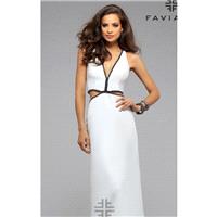 Ivory Neoprene Metallic Trim Gown by Faviana - Color Your Classy Wardrobe