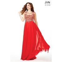 Jovani Long Red Chiffon Dress JVN36770 -  Designer Wedding Dresses|Compelling Evening Dresses|Colorf