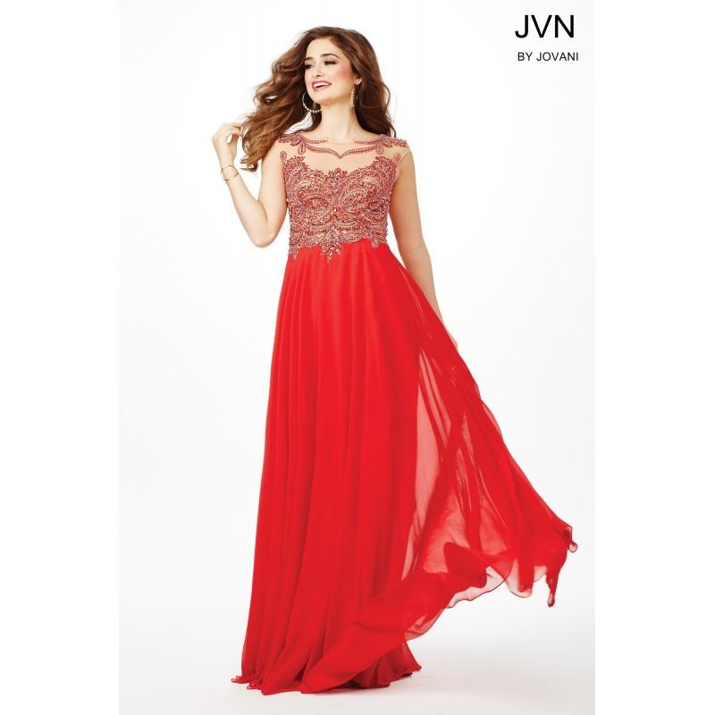 My Stuff, Jovani Long Red Chiffon Dress JVN36770 -  Designer Wedding Dresses|Compelling Evening Dres