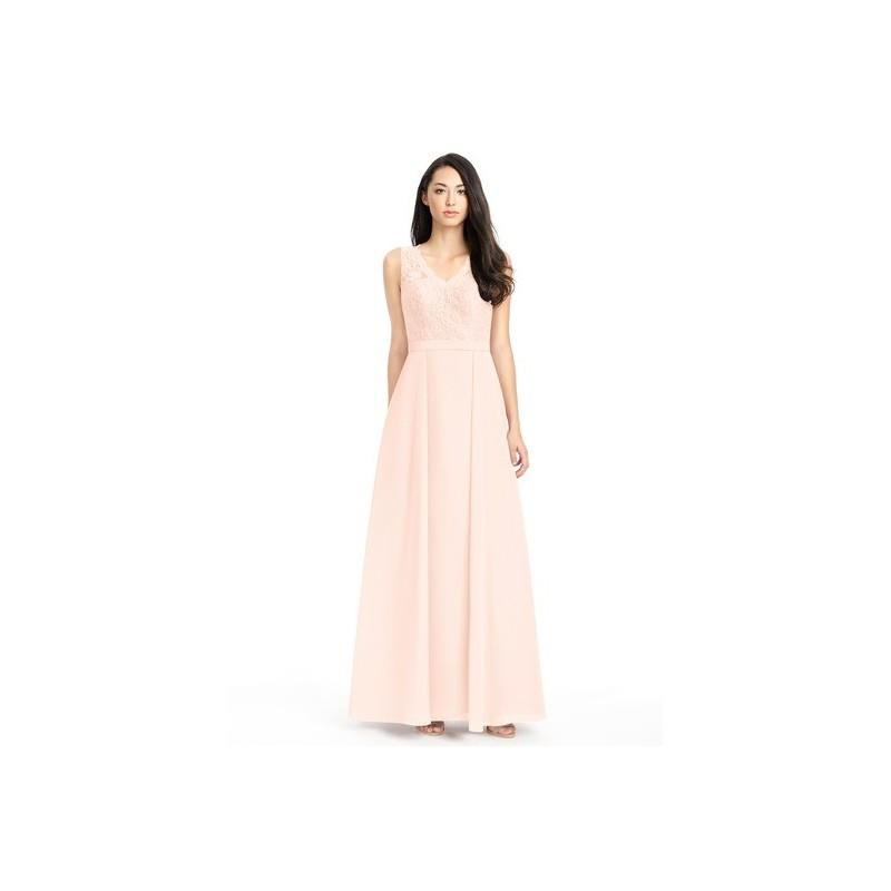 My Stuff, Pearl_pink Azazie Britney - Chiffon And Lace V Neck Floor Length Keyhole Dress - Charming