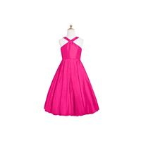 Fuchsia Azazie Calhoun JBD - V Neck Back Zip Taffeta Knee Length Dress - Charming Bridesmaids Store