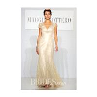 Maggie Sottero - Spring 2014 - Madrid Lace and Satin Sheath Wedding Dress with Short Sleeves and Sca