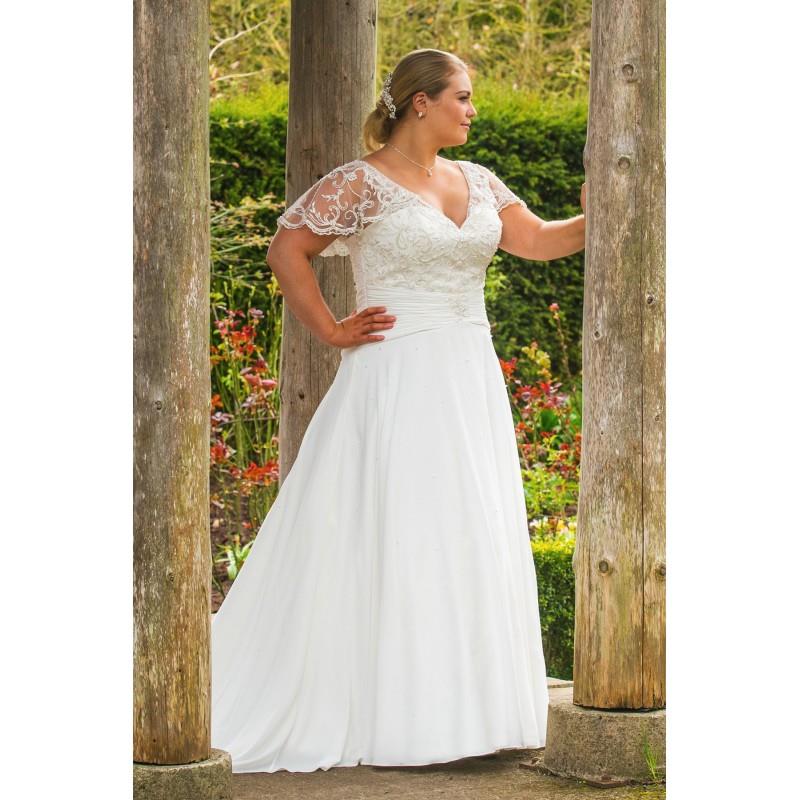 My Stuff, Plus-Size Dresses Style BB17517 by BB+ by Special Day - Ivory  White Chiffon Floor V-Neck