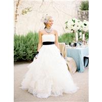 Sweep Train White Sweet Ball Gown Strapless Zipper Up with Sash Tulle Sleeveless Spring Outdoor Wedd
