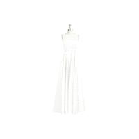 Ivory Azazie Jakayla - Floor Length Keyhole Boatneck Satin Dress - Charming Bridesmaids Store