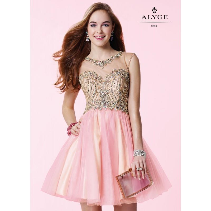 My Stuff, Alyce 3645 Cap Sleeve Beaded Tulle Party Dress - 2018 Spring Trends Dresses|Beaded Evening
