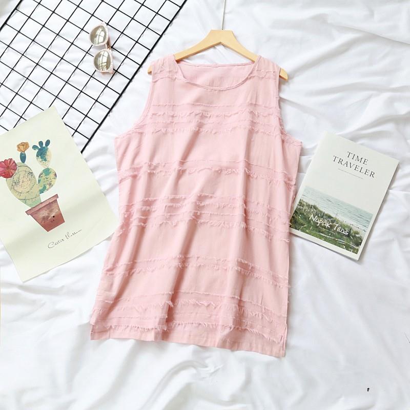 My Stuff, Must-have Simple Fresh Attractive Ramie One Color Summer Sleeveless Top - Discount Fashion