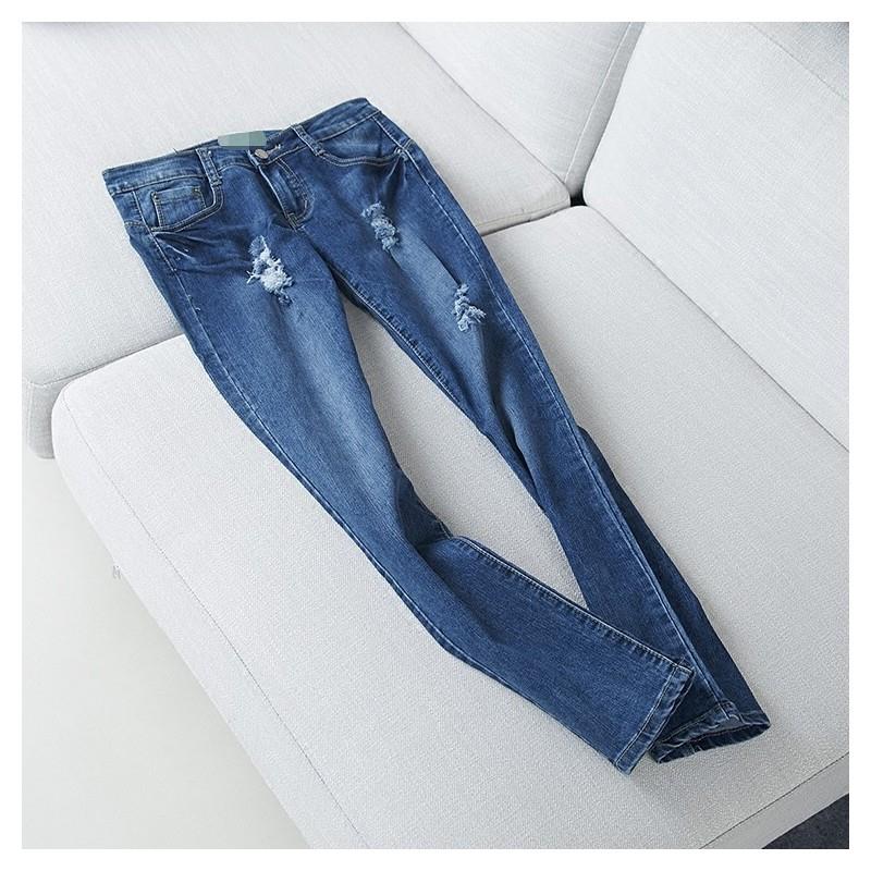My Stuff, Ripped Slimming White Jeans Tube Trouser - Discount Fashion in beenono