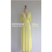 Plus Size Maxi Yellow Infinity Dress Bridesmaid Dress Prom Dress Convertible Dress Wrap Dress - Hand