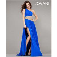 Classical New Long White One Shoulder Jovani Prom Gown 1432 New Arrival - Bonny Evening Dresses Onli