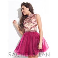 Rachel Allan 4063 Beaded High Neck Open Back Party Dress - 2018 Spring Trends Dresses|Beaded Evening