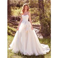 Maggie Sottero Spring/Summer 2017 Bianca Marie Covered Button Ivory Organza Strapless Chapel Train B