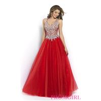 V-neck Blush Ball Gown - Brand Prom Dresses|Beaded Evening Dresses|Unique Dresses For You