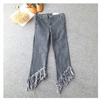Asymmetrical Fringe Zipper Up Cowboy Summer Buttons Long Trouser - Discount Fashion in beenono