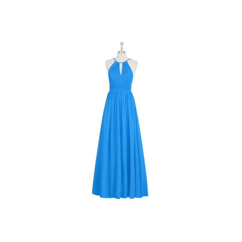 My Stuff, Ocean_blue Azazie Cherish - Chiffon Halter Keyhole Floor Length Dress - Simple Bridesmaid