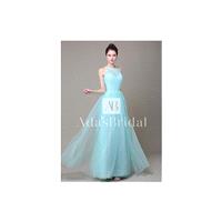 Elegant Tulle High Collar Neckline A-line Bridesmaid Dress - overpinks.com